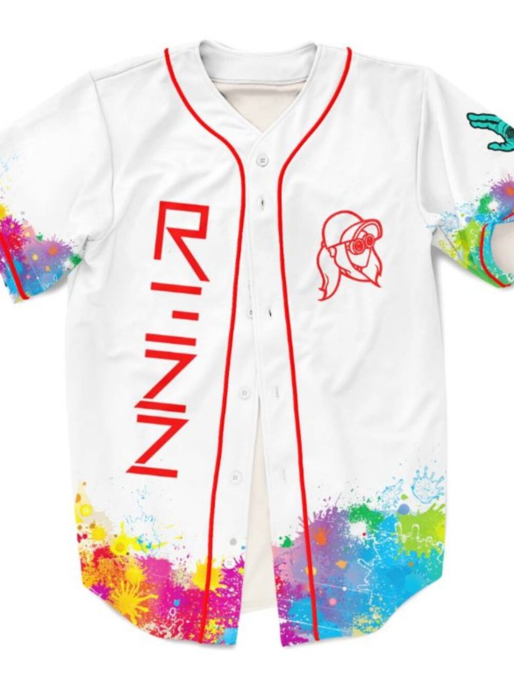 REZZ Colorburst Splatter Hypnotic Sublimated Rave Baseball Jersey